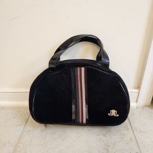 Womens Y2K JLO Handbag Purse Black Suede #O
